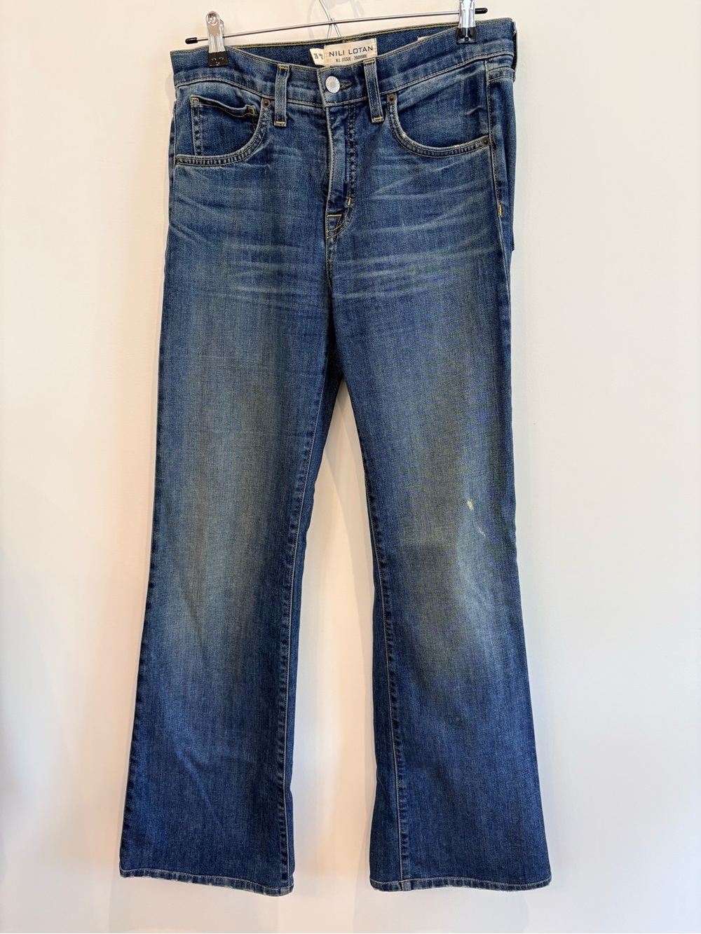 Nili Lotan Medium Blue Flare Jeans